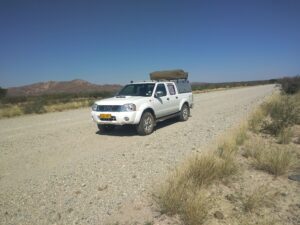 Namibia 4x4 Rentals Driving on the gravel road